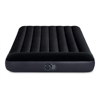 INTEX 64147ED Dura-Beam Standard Pillow Rest Air Mattress: Fiber-Tech – Full Size – Built-in Electric Pump – 10in Bed Height – 600lb Weight Capacity