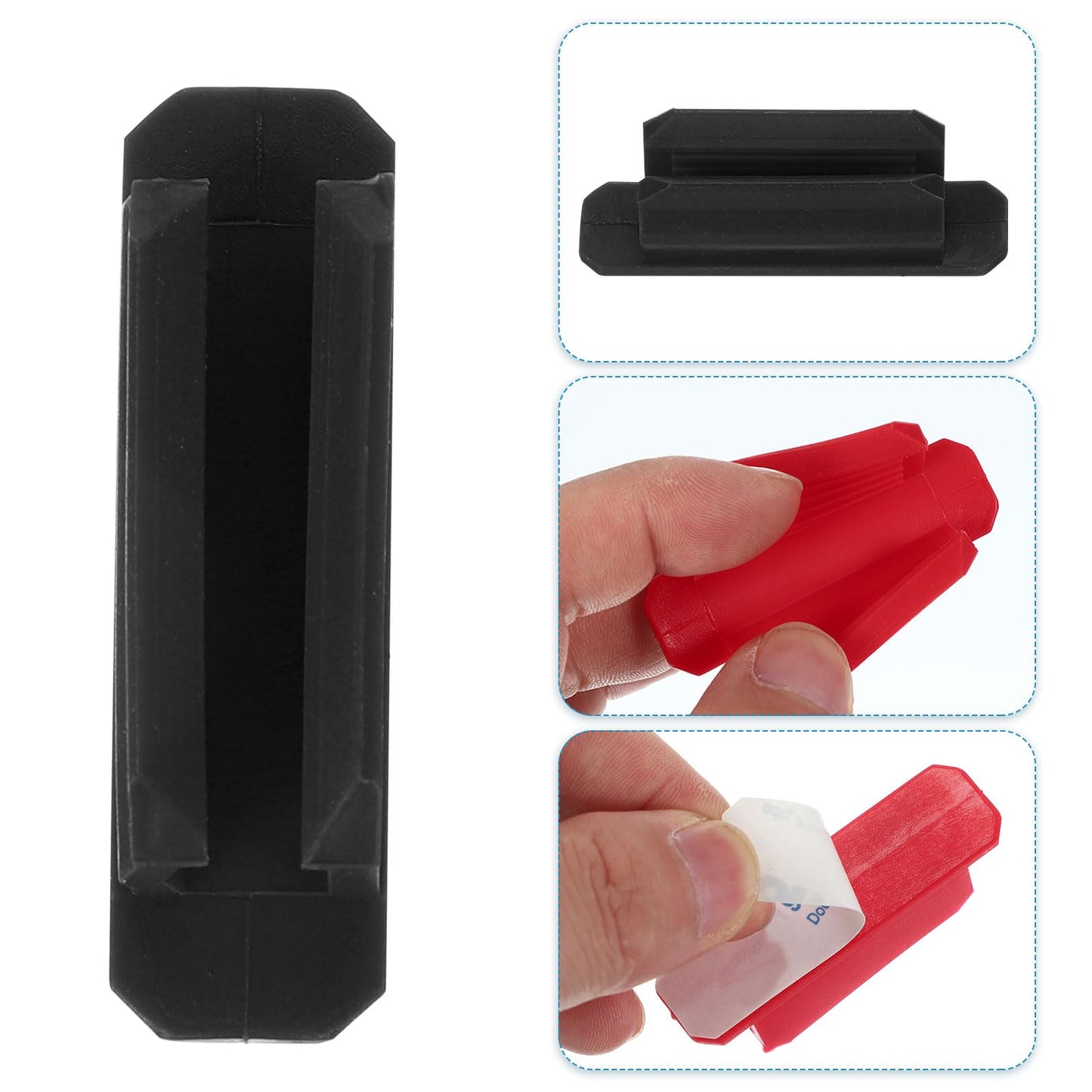 PATIKIL Pen Holder for Desk, 30 Pack Adhesive Pencil Holders Silicone Pencil Holder for Classroom Office Accessories Teacher Supplies, Black