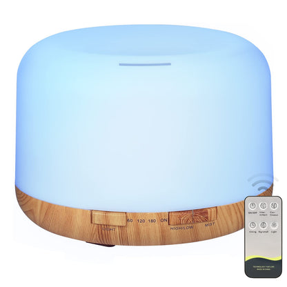 SACATR Essential Oil Diffusers for Home with 36 Oil Diffuser Sets, 500ml Aroma Diffuser for Essential Oils Large Room, Ultrasonic Cool Mist Diffuser Auto Shut-Off 4 Timers 15 Colors (36x5mL)