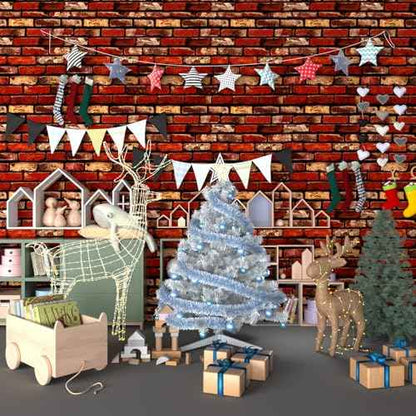MelunMer Red Brick Peel and Stick Wallpaper 17.7¡±¡¿118¡± Self Adhesive Removable Wallpaper Red Faux Brick Contact Paper Waterproof Decorative Easily to Install Contact Paper for Kitchen Backsplash