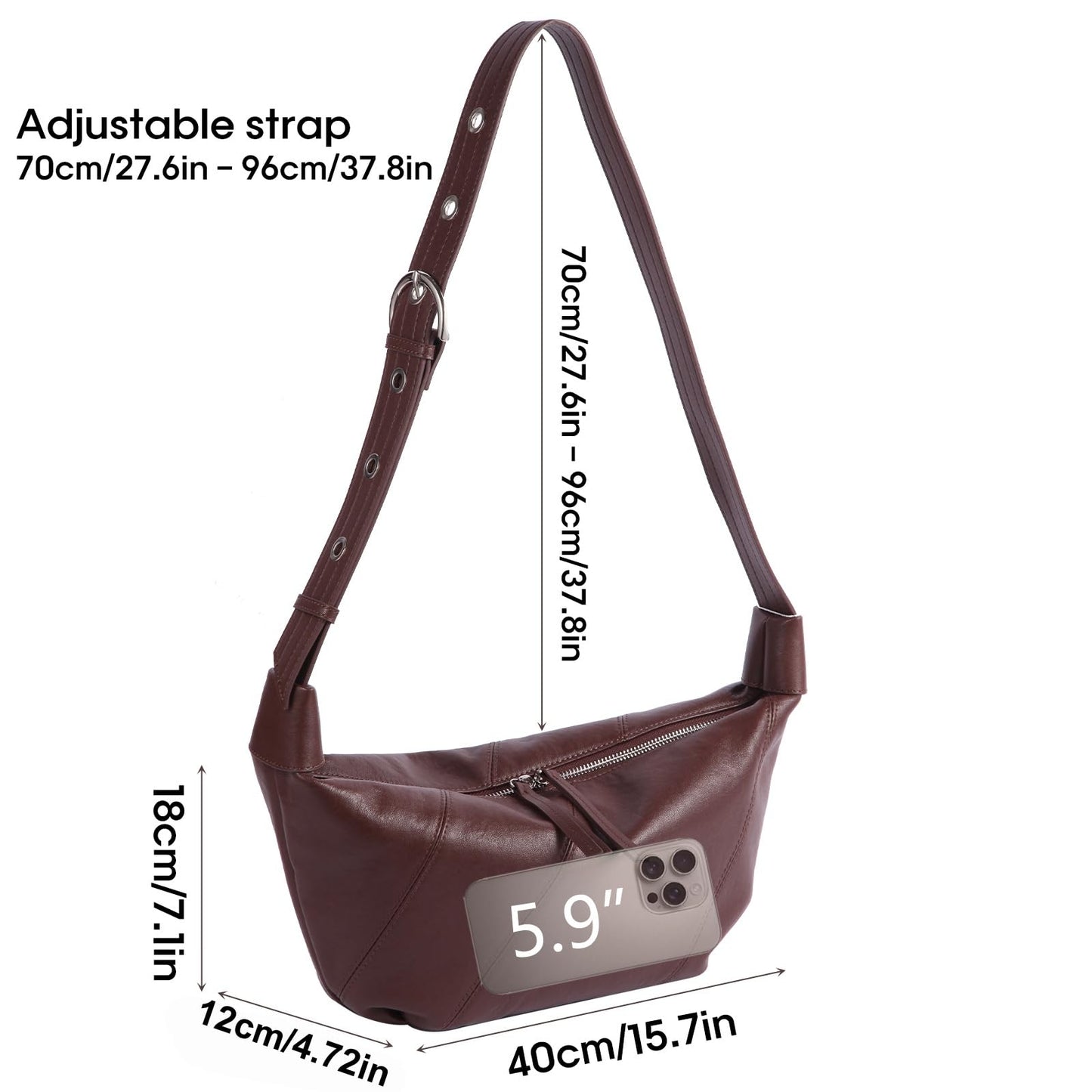 Swgsdh&Hyls Genuine Leather Bags for Women,Hobo Shoulder Bags with Adjustment Strap,Fashion Ladies Crossbody Purse, Casual Satchel (Mocha Mousse)