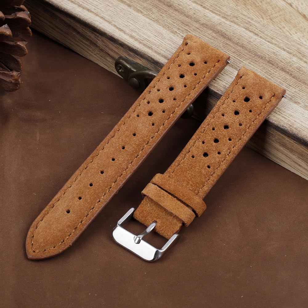 Onthelevel Suede Leather Watch Strap 18mm 19mm 20mm 21mm 22mm 24mm Rally Racing Watch Band With Quick Release Replacement Watchband