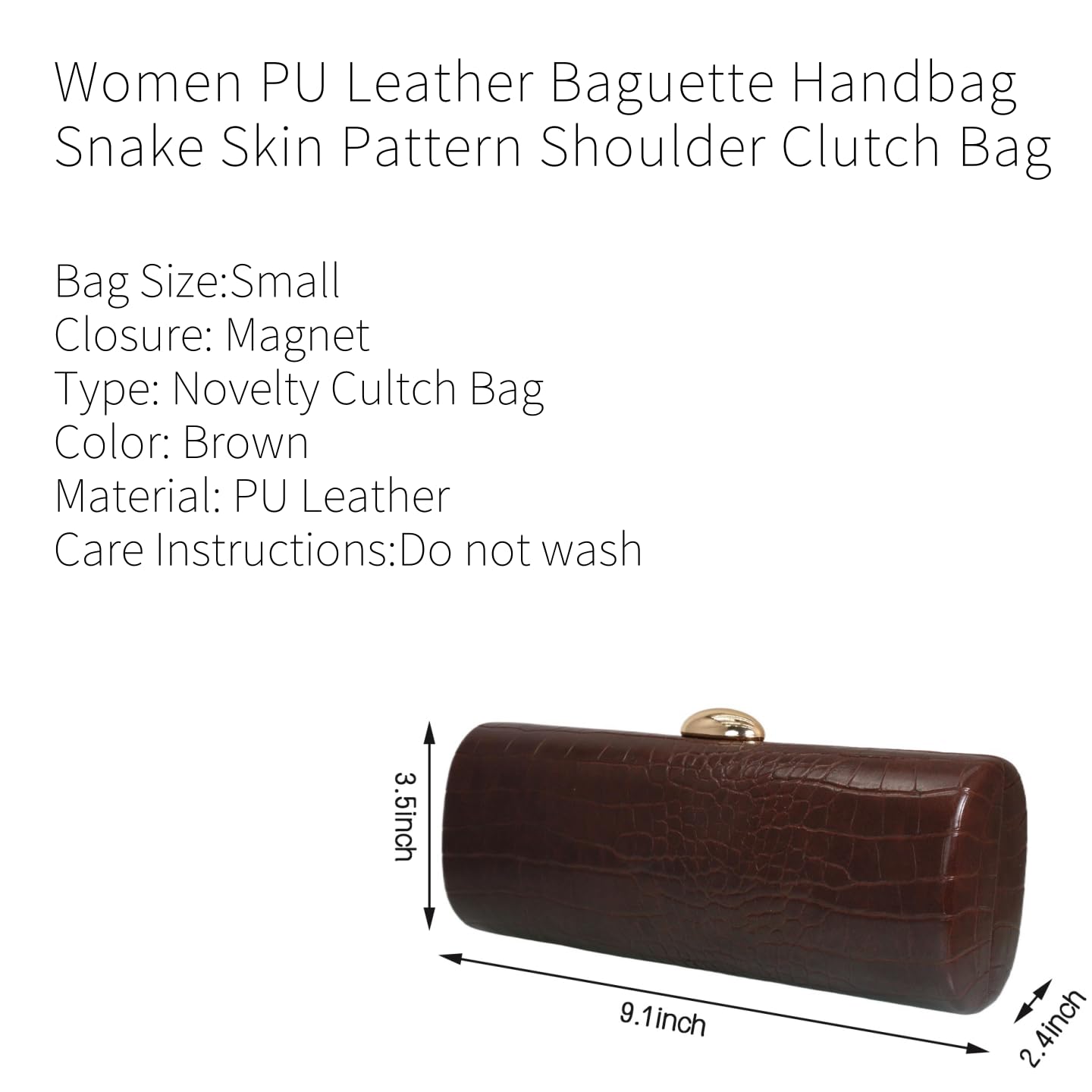 Tasysain Women PU Leather Long Purse Handbag Crocodile Pattern Shoulder Clutch Bag for Casual Party, Brown