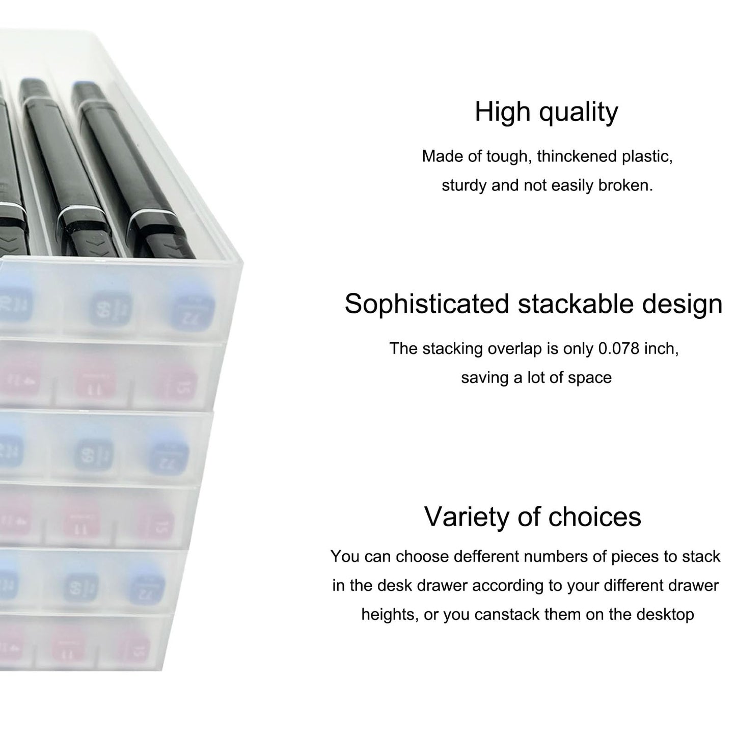 FASTRYF Craft Organizers and Storage, Pencil, Crayon, Marker, Pen Organizer, Pen Holder, Pen Tray Storage with Gel Pens, Fountain Pens, Chalk for Office, Art & Craft Room - 8Pack