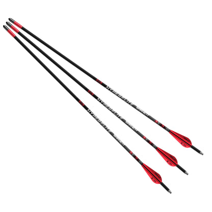 Barnett 22" Hyperflite Crossbow Arrows, Precision Hunting Bolts for Barnett Hyper Series Crossbows, with Red & White Heat Vanes, 3-Pack