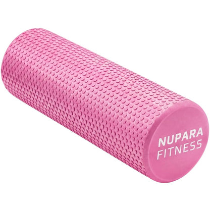 NUPARA FITNESS Foam Roller for Back, Legs, Hips, and Deep Tissue Muscles | Foam Roller for Physical Therapy, Exercise, Running, Cycling, Sports, Recovery, Yoga, and Pilates. (Pink, 18 inch - Large)