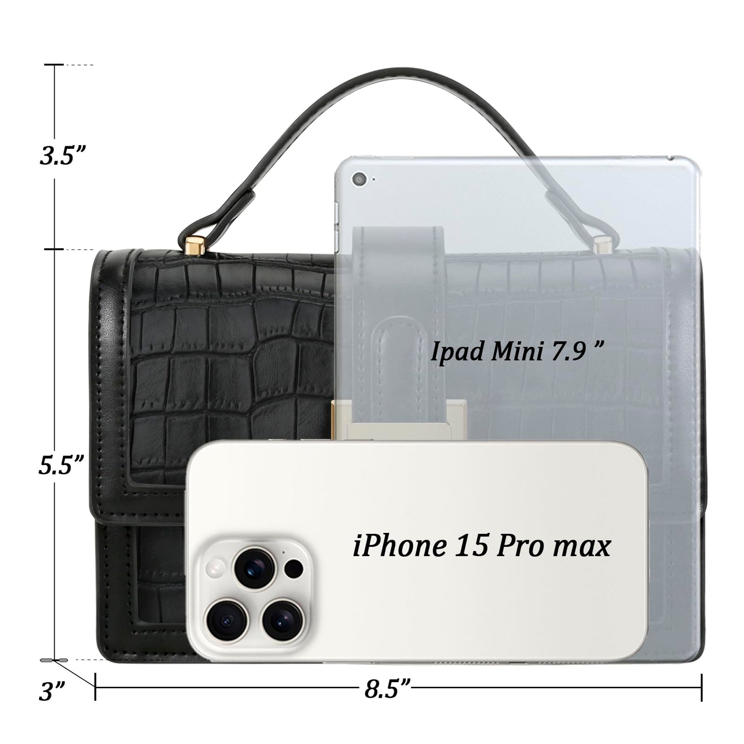 KKXIU Small Purses for Women - Top Handle Crossbody Bag for Women, Leather Lady Handbags Shoulder Clutch with Adjustable Shoulder Strap