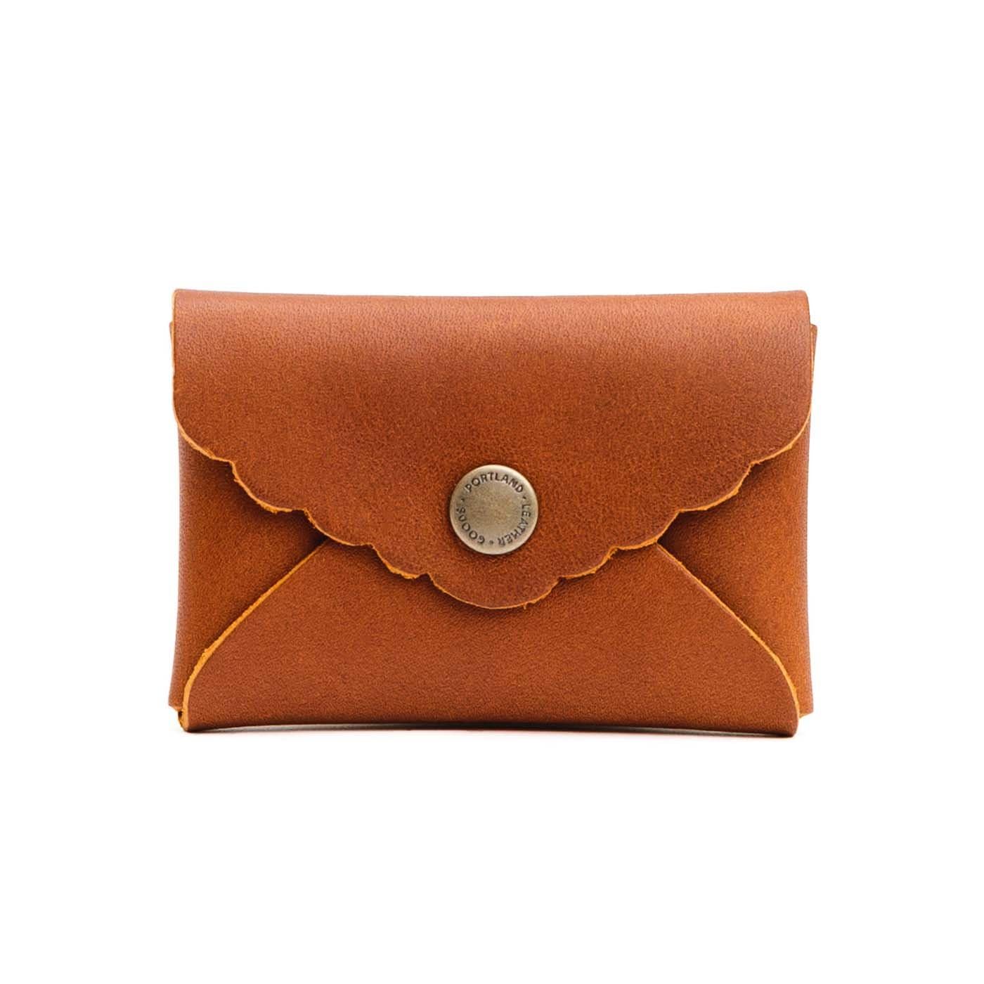 Portland Leather Goods Mini Daisy Wallet for Women – Handmade from the Finest Full-Grain Hides – Features Envelope Design with Snap Closure – Honey