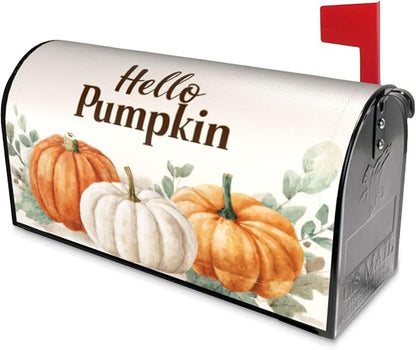 Festive Magnetic Mailbox Cover Pumpkin Thanksgiving Fall Outdoor Mailbox Protector Holiday Seasonal Decorative Garden Yard Home Large Size 25.5 x 21 Inch