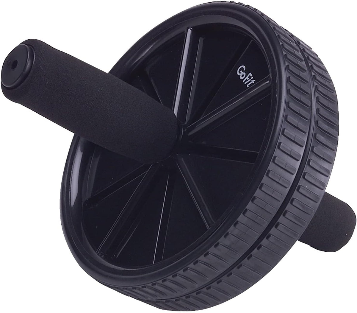 GoFit Dual Exercise Ab Wheel- Roller with Handles,Black,One Size,GF-Dew