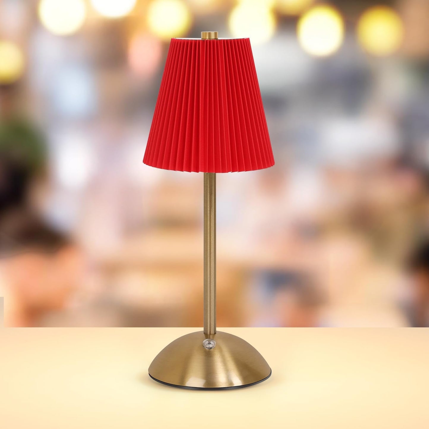 Red Table Lamps , Small Gold Table Lamp 12 Inch for Girl's Bedroom Cute Coquette Table Lamp with Fabric Shade Modern Decorative Bedside Light Small Princess Desk Lighting Boho Living Room (Gold+Red)