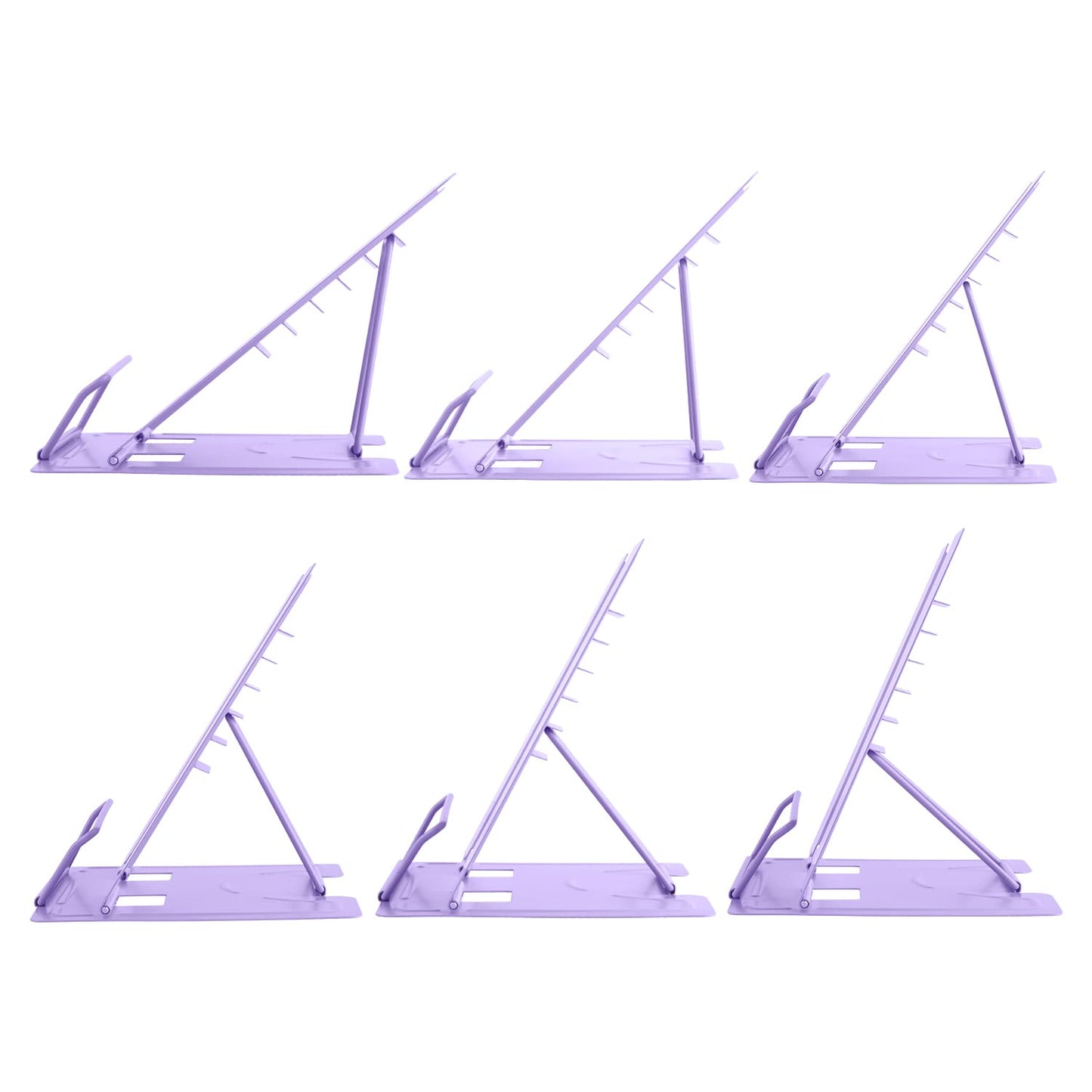 Honagu Metal Desk Book Holder, Hands Free Adjustable Cookbook & Document Holder, Portable Bookstand for Music Books, Textbooks, Recipes, Tablets & iPads (Purple)