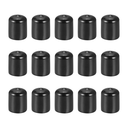 DMiotech 15 Pack 20mm ID Black Screw Thread Protectors Rubber End Caps Bolt Covers for Screw Bolt Furniture Pipe
