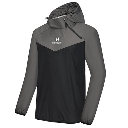 HOTSUIT Sauna Suit Men Weight Loss Gym Exercise Sweat Suits Workout Jacket, Gray, XL