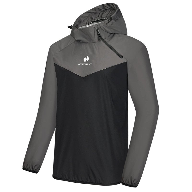HOTSUIT Sauna Suit Men Weight Loss Gym Exercise Sweat Suits Workout Jacket, Gray, M