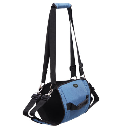 COODEO Dog Carry Sling, Emergency Backpack Pet Legs Support & Rehabilitation Dog Lift Harness for Nail Trimming, Dog Carrier for Senior Dogs Joint Injuries, Arthritis, Up and Down Stairs(2XL, Blue)