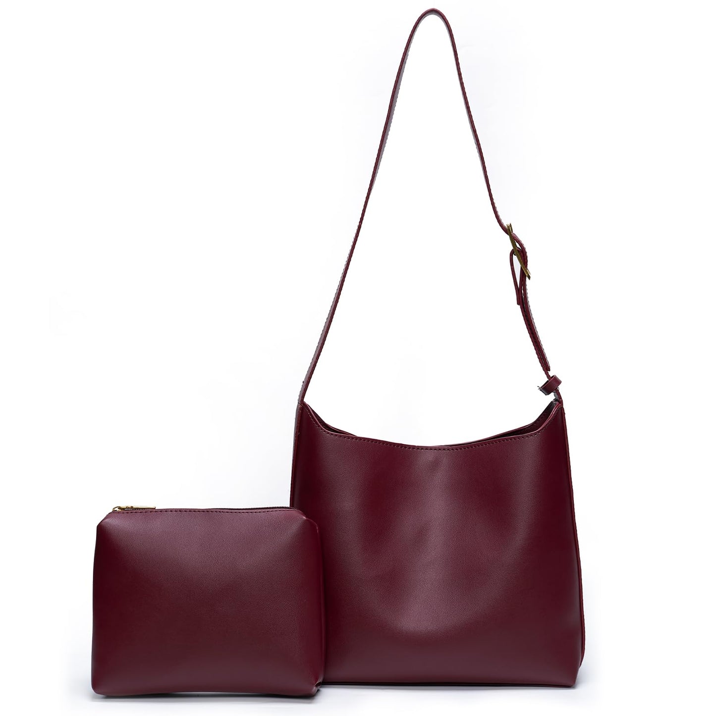 Bucket Bags for Women Medium Shoulder Bag Vegan Leather Tote Adjustable Strap Trendy Designer Handbags Work Travel Purse