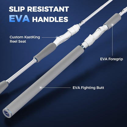 KastKing Centron Lite Twin Tip Rods, IM6 Graphite Blanks, Twin Tip Rods, Stainless Steel Guides with Ceramic Rings, Split or Full Rear EVA Handle Design, Drop Shot Hook Keeper
