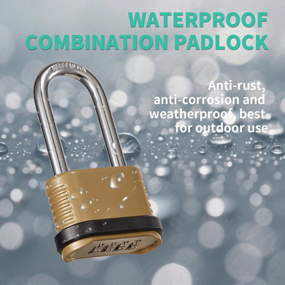CINCINNO 4 Digit Combination Lock, Heavy Duty Combo Padlock with Long Shackle for Outdoor Use,Sheds, Locker, Storage Unit, Gym and Gate