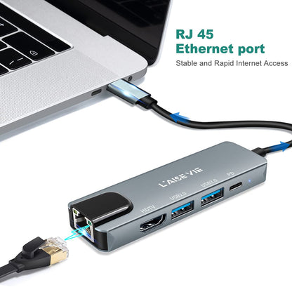Multi Port Splitter, 7 Port USB 2.0 Hub, USB A Port Data Hub with Independent On/Off Switch and LED Indicators, Lights for Laptop, PC, Computer, Mobile HDD, Flash Drive and More (Black 2.0)
