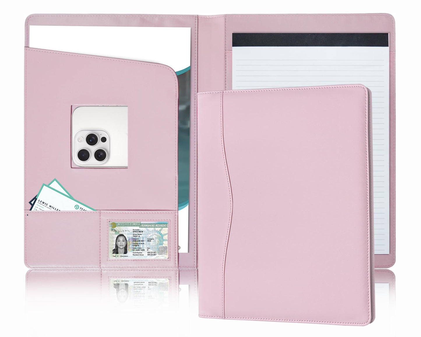 Padfolio Portfolio Organizer Legal Pad Holder Padfolio Folder Leather Portfolio Storage Clipboard Notepad with Cover for Letter Size A4 Writing Pad for Business and School Office