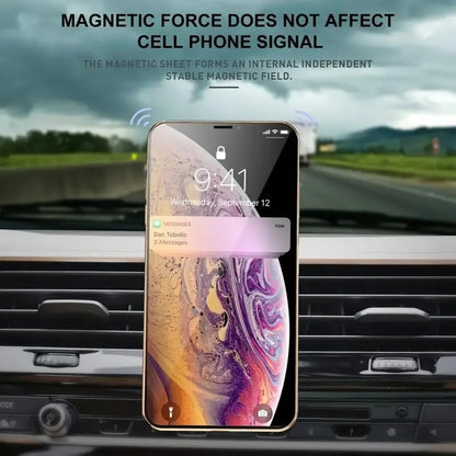 MagMount, Magnetic Phone Holder for Car, Car Phone Holder with Magnetic Metal Plate Securely Clips to Air Vent, Universal Magnetic Phone Mount for Car, Car Accessories,Black