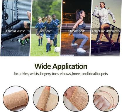 Self-Adhesive Bandage Wraps - 6 Pack | 2 Inch, 5 Yard, 12 Color Options for Sports & Swelling Relief
