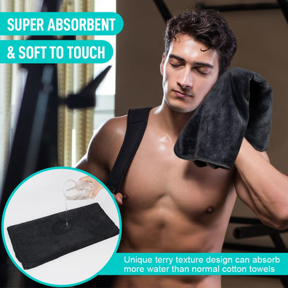 SINLAND Microfiber Gym Towels Super Absorbent Compact Travel Towel Ultra Soft Quick Dry Camping Sweat Towel Rag for Sports Beach Swimming Backpacking Hiking and Yoga Men Women 16 Inch X 32 Inch 3 Pack