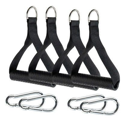 WINDAWNKE 4 Pack Resistance Band Handles, Double D-Ring Grips, Heavy Duty Exercise Handles for Cable Machine Attachment