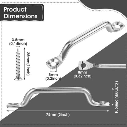Bimini Top Strap Footman Loop Pad Eye - 316 Stainless Steel | 20/40 Pcs with Screws for Kayak, Boat, Canoe Rigging