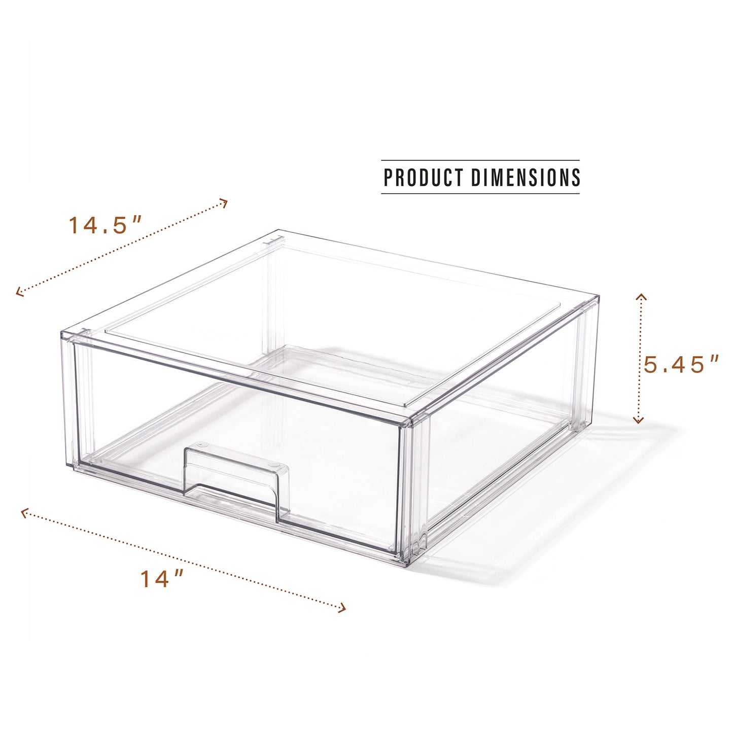 BINO | Stackable Storage Drawers, X-Large - Clear | THE CRATE COLLECTION | Storage Bins With Drawers | Bathroom Organizers | Under Sink Organizer | Vanity Cabinet Home Organization