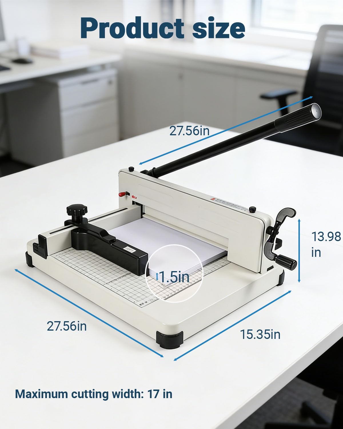 12 Inch Heavy Duty Guillotine Paper Cutter,Cuts 400 Sheets A4 Paper,Solid Steel Construction with Imperial Sizing & Dual Safety Features,Industrial Stack Paper Trimmer for Offices,Schools,Print Shops