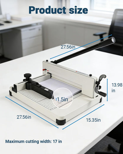 12 Inch Heavy Duty Guillotine Paper Cutter,Cuts 400 Sheets A4 Paper,Solid Steel Construction with Imperial Sizing & Dual Safety Features,Industrial Stack Paper Trimmer for Offices,Schools,Print Shops