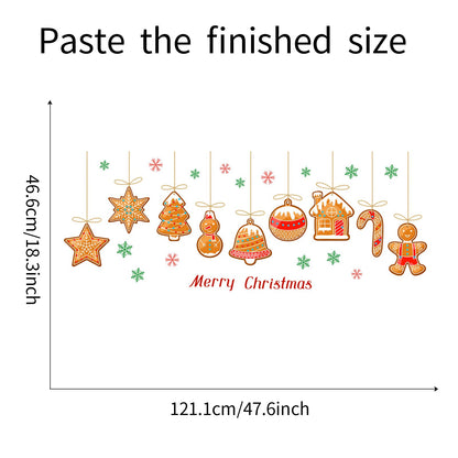 Christmas Wall Decals for Bedroom Hanging Christmas Tree Snowflake Gift Wall Stickers for Living Room Window Decor Removable Art Mural for Kids Baby Gift Nursery Door Decor Supplies (Style2)