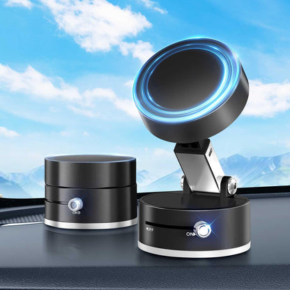Vacuum Magnetic Car Phone Holder,360° Magnetic Suction Cup Phone Mount,Foldable Strong Magnetic Cell Phone Holder Stand for Car/Gym/Mirror/Kitchen/Smooth Surface,for Mag Safe for All Smartphones