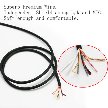 NewFantasia Replacement Audio Cable 3.5mm 5 Pole Male Cord Compatible with SteelSeries Arctis Nova 1, 1X, Pro, 7, 7X, 1P Gaming Headset 2meters 6.6feet