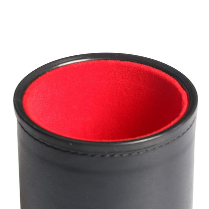 PU Leather Dice Cup Set, Felt Linning Dice Shaker for Yahtzee/Farkle/Bar Party Dice Games, Includes 16mm Dot Dices