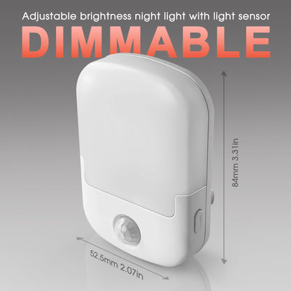 Briignite Night Lights Plug into Wall, Modern LED Night Light Plug in, Dusk to Dawn Sensor, Soft White 3000K, 0-100LM Adjustable Brightness, Dimmable NightLight for Hallway, Bedroom, Stairway, 2 Pack
