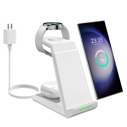 Wireless Charger for Samsung - NANAMI 3 in 1 Charging Station for Multiple Devices, Fast Charger Stand for Galaxy S25 S24 S23 Ultra S22 S21 Z Flip Fold 4,Galaxy Watch 6/5/5 Pro/4/3, Galaxy Buds 2 Pro