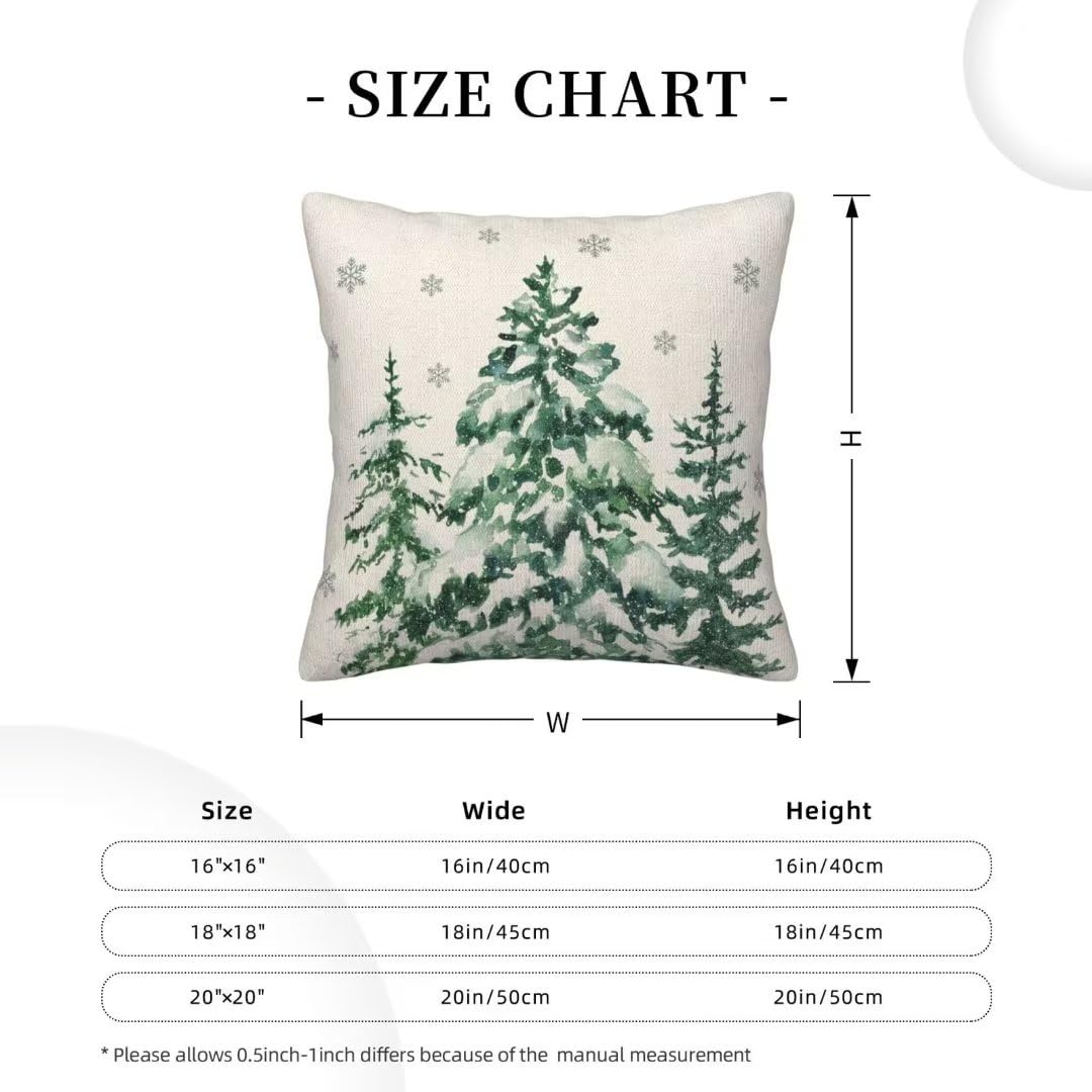 Sunshineyan Christmas Pillow Covers 16X16 Inch Set of 2 Forest Trees Christmas Decor Pillow Covers Green Throw Pillows Winter Christmas Cushion Cases Linen for Home Decor Sofa Couch Living Room