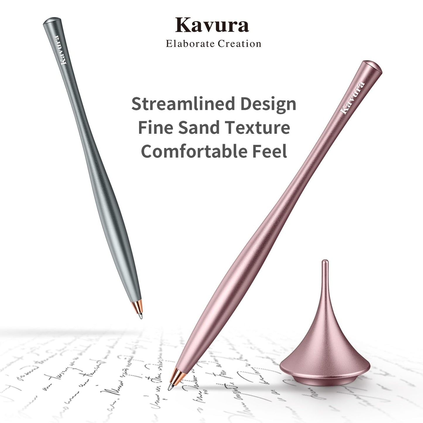 Kavura Pink Metal Gravity Spinner Pen for Women – Aesthetic Balanced Desk Pen with Smooth Rotating Design – Stress Relief Writing Tool with Japanese Precision Finish – Elegant Gift for Her