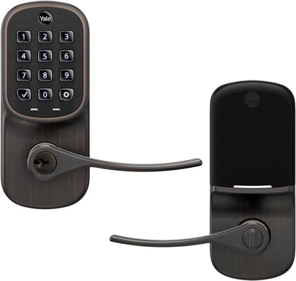 Yale Assure Lever - Keypad Lever Lock (for Doors with no deadbolt) - Keyless Entry with pin Code Unlocking and one-Touch or Auto-Locking - Black Suede