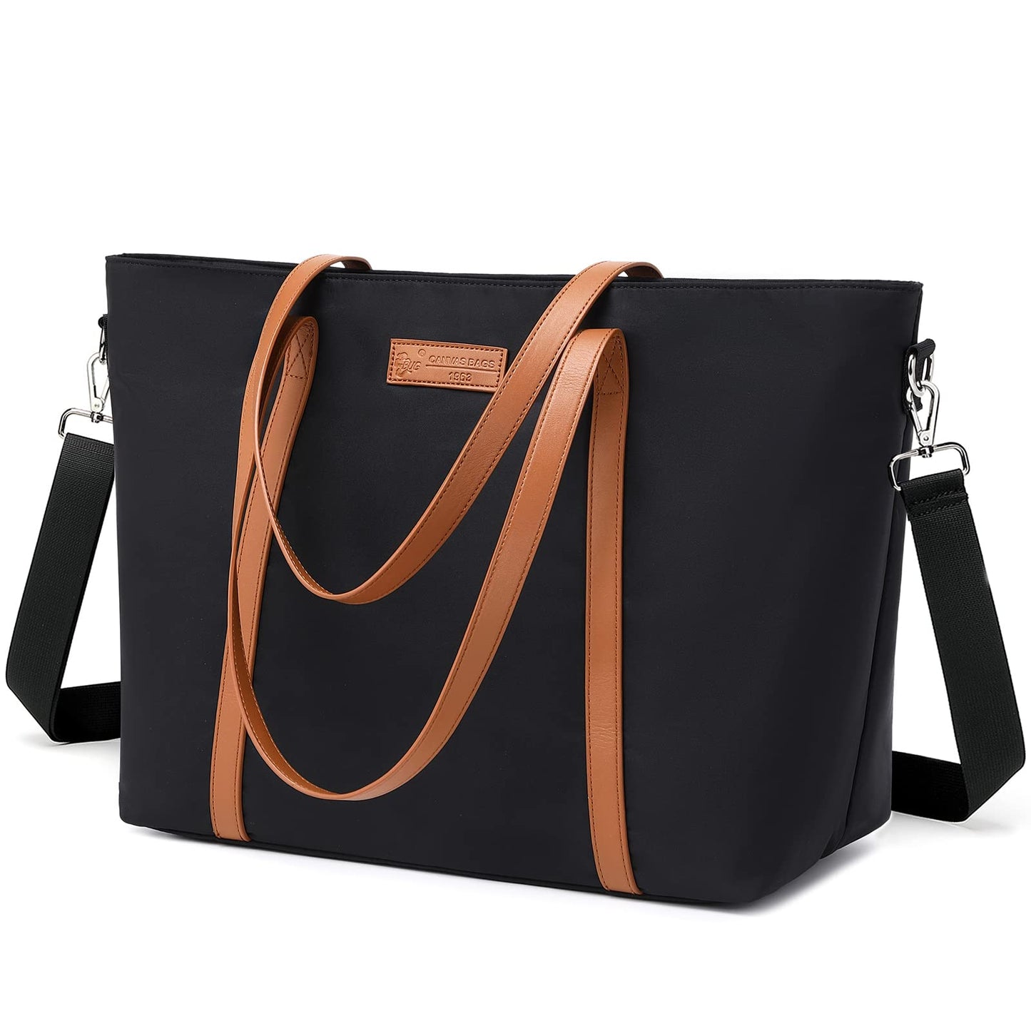 BUG Lightweight Women Laptop Tote Bag for Work, Casual Handbag for Travel Beach College Teacher Black