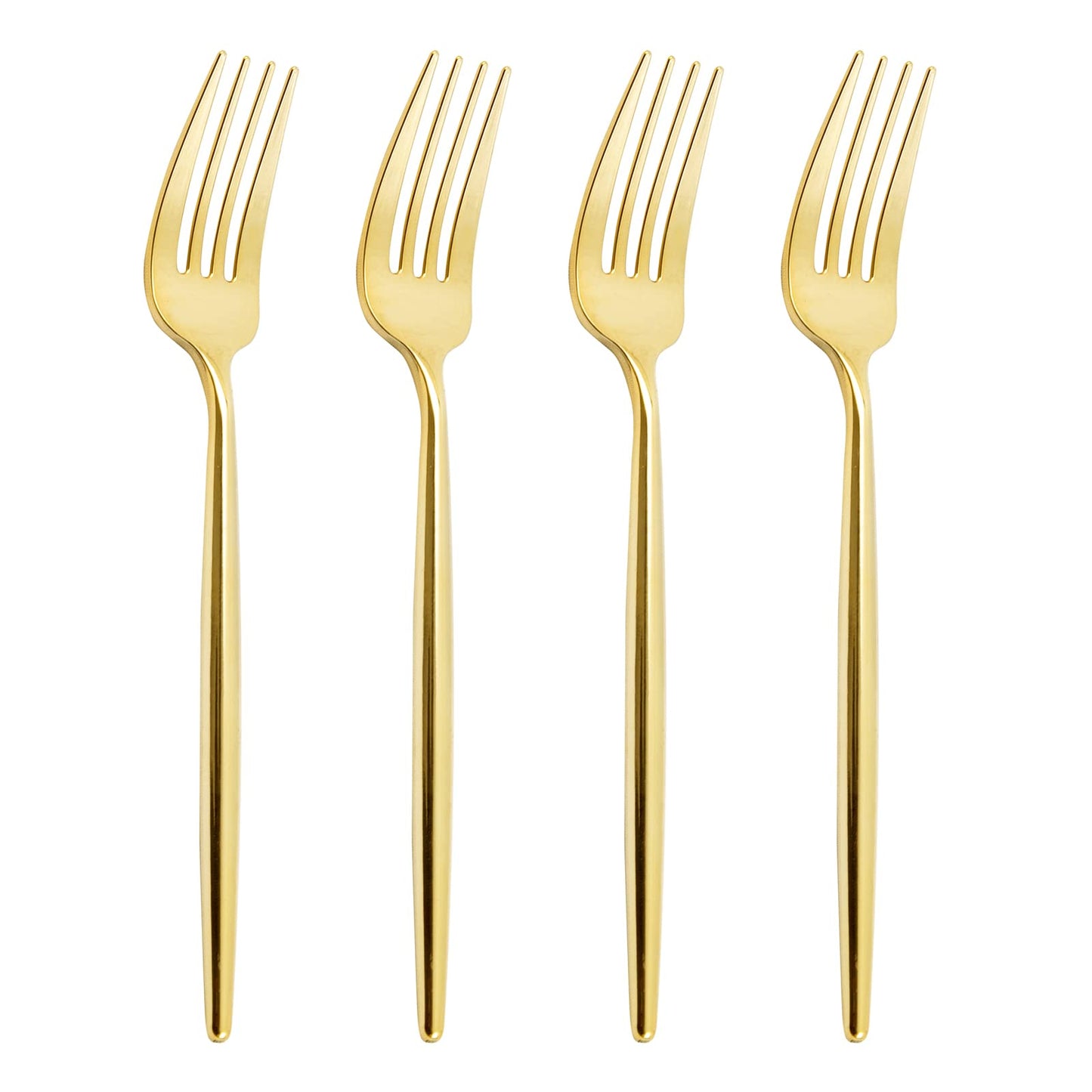 U-QE 180Pcs Gold Plastic Forks - 7.6 Inch Heavy Duty Plastic Forks, Heavyweight Gold Plastic Silverware Perfect For Parties & Weddings and Other Daily Events