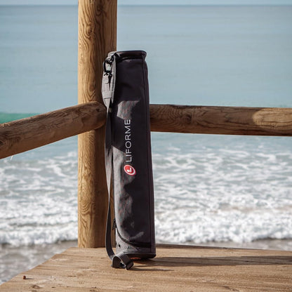 Liforme Printed Yoga Mat Collection - Free Yoga Bag Included - Patented Alignment System, Warrior-like Grip, Non-Slip, Eco-friendly, Sweat-resistant, Long, Wide and Thick for Comfort (Radiant Sun-Blue)