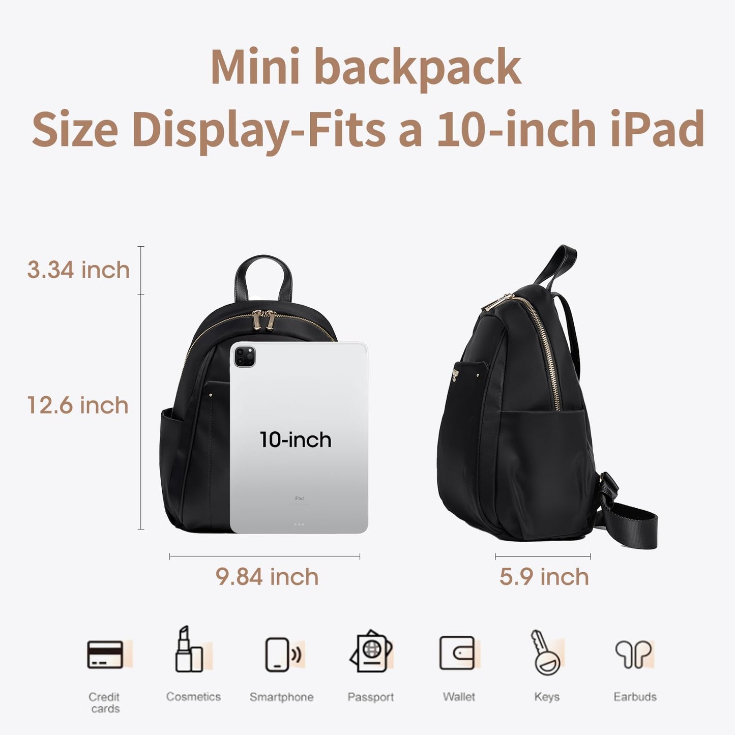 LEFFBAG Mini Backpack for Women Small Backpack Purse, Anti Theft Backpack Waterproof Lightweight Premium Oxford For Travel Work Shopping