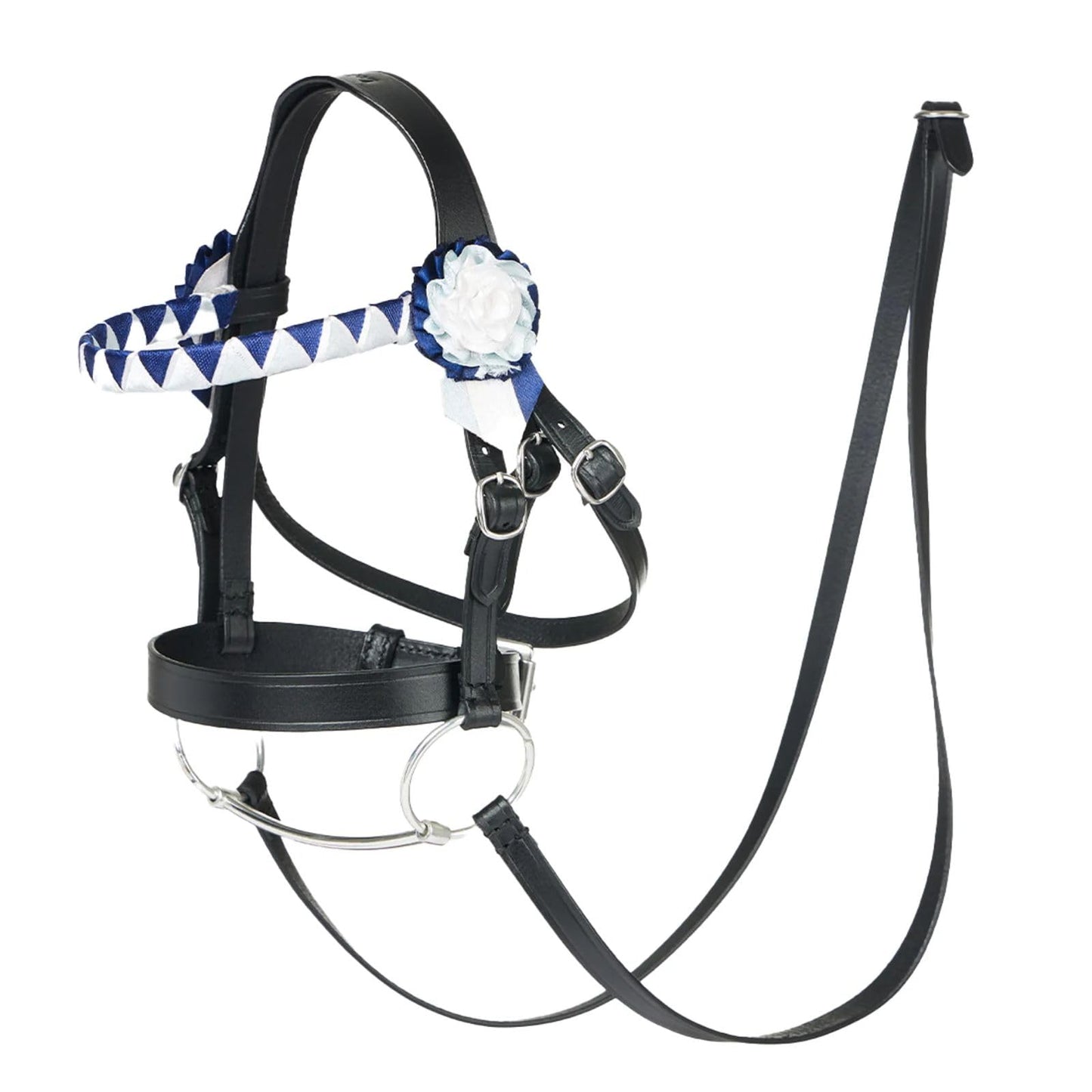 LeMieux Hobby Horse Showing Bridle Black - Leather Bridle, Show Browband and Bucked Reins - Educational Toy - Suitable for Ages 8+
