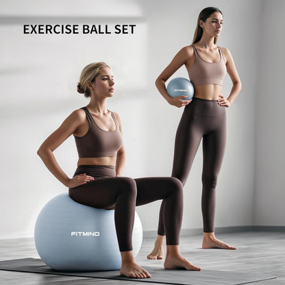 FITMIND Yoga Ball set-65cm&25cm（Blue）