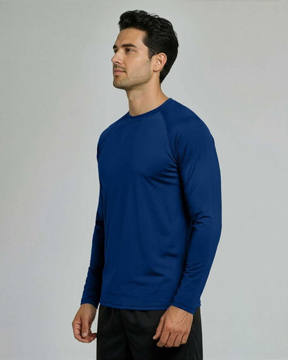 Real Essentials Men's Long Sleeve Rash Guard Shirt - UPF 50+ UV Sun Protection | Quick Dry, Big & Tall