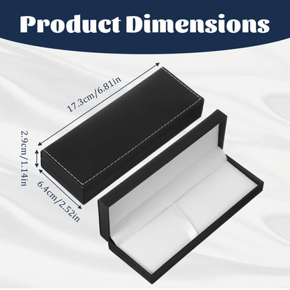 Jxiwfvl PU Leather Pen Box Single Case, Rectangle Pen Display Organizer Pens Gift Box for Fountain and Ballpoint Pens, Men Women Business Office Supplies